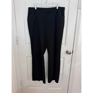 Womens Dress Barn Black Straight Leg Stretch Slash Pocket Pants Size 16
